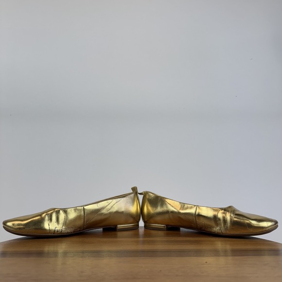 Womens Franco Sarto Ariel Gold Faux Leather Comfort Casual Ballet Flats Size 7.5 - Picture 5 of 8